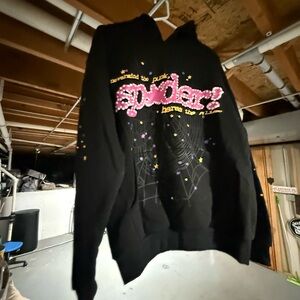 Spyder Black Hoodie with Pink and Yellow Accents